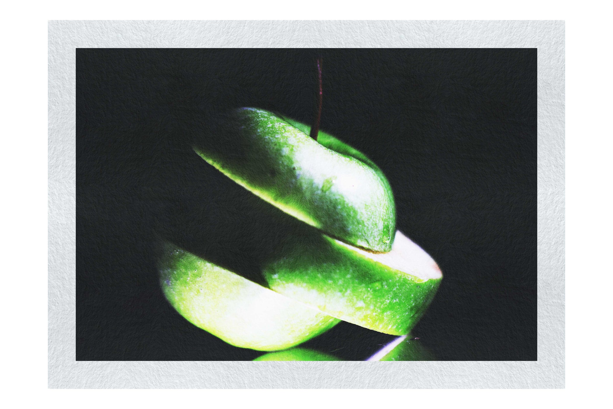Verdant Spiral Apple Slice - Fine Art Print - Food Art Category
