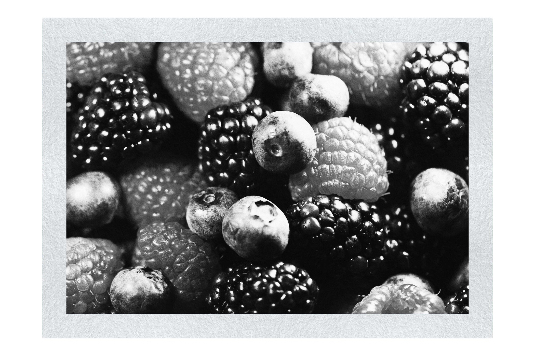 Berry Bounty: A Burst of Flavour - Monochorme Fine Art Print - Food Art Category