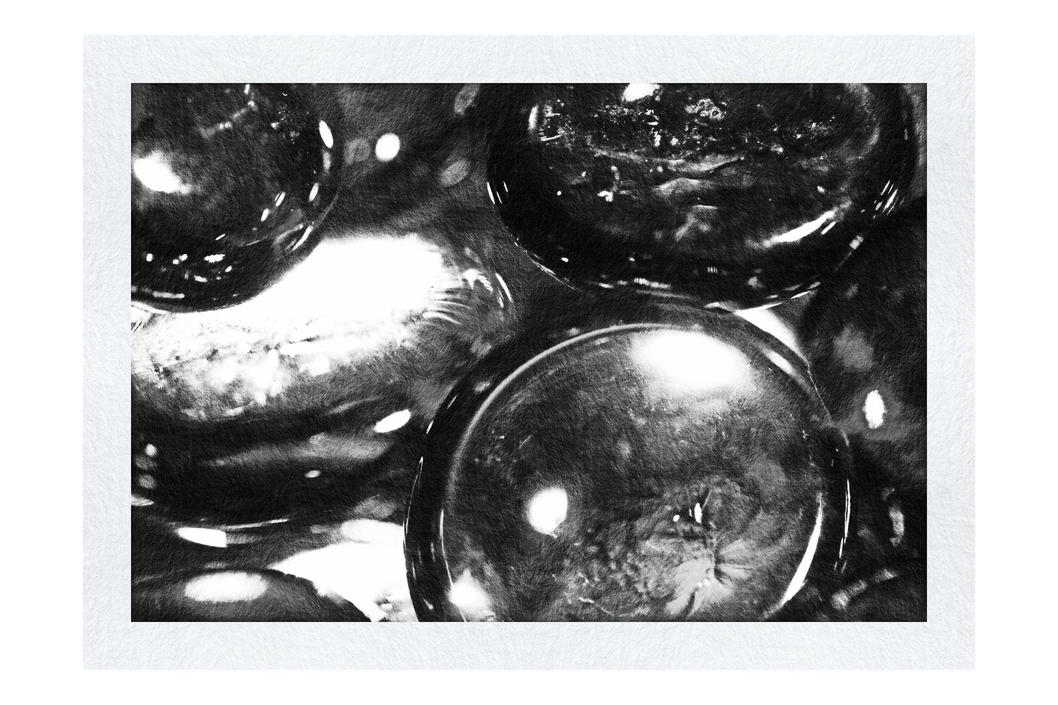 Midnight Orbs: A Celestial Dance - Monochrome Fine Art Print - Creative Category