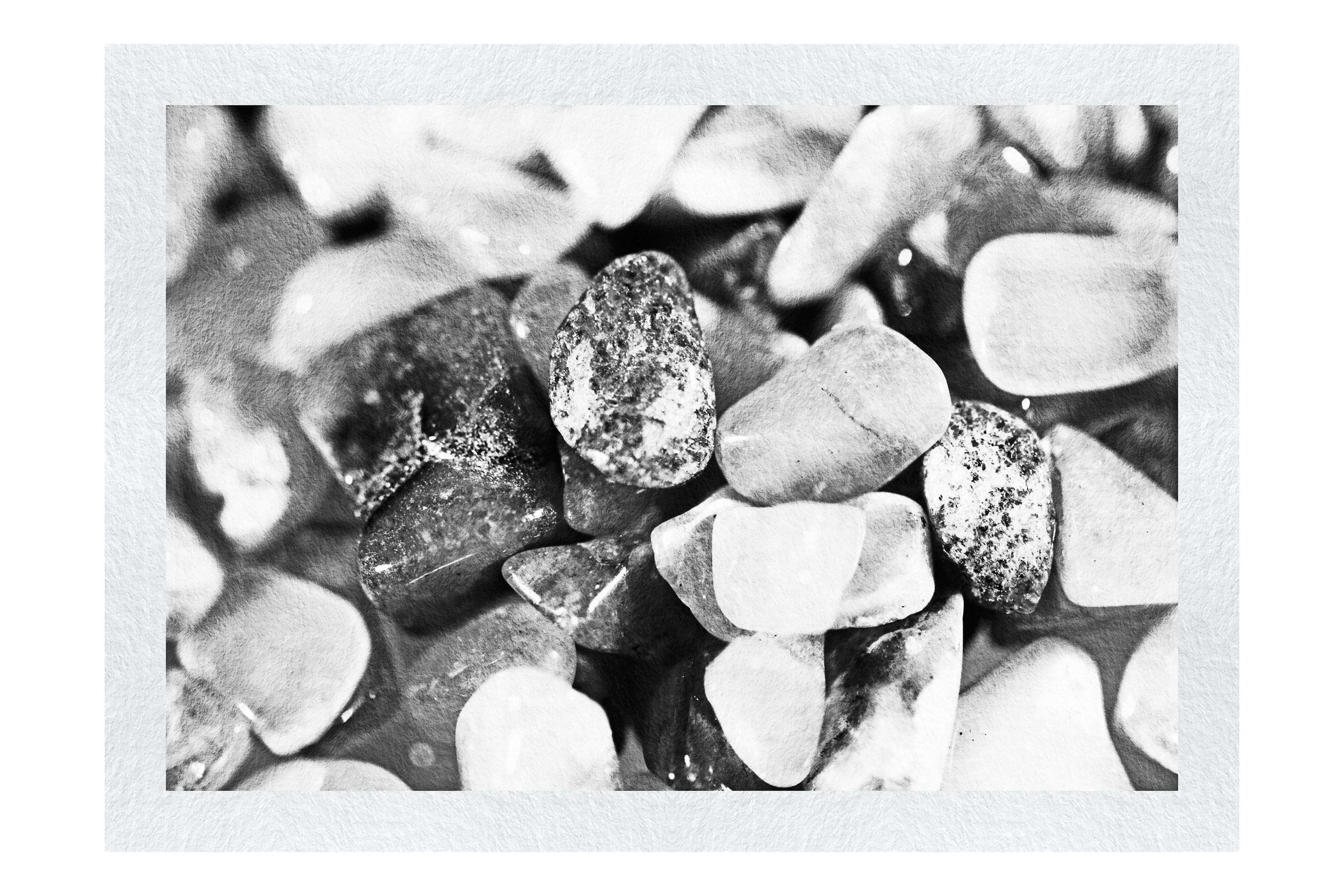 Green Gem Stones - Monochrome Fine Art Print - Creative Category