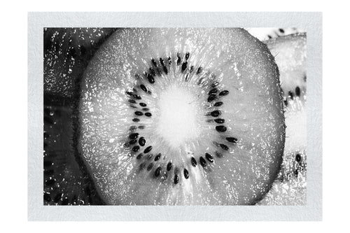 Nature's Fireworks: Kiwi Kaleidoscope - Monochrome Fine Art Print - Food Art Category - Food Art Category