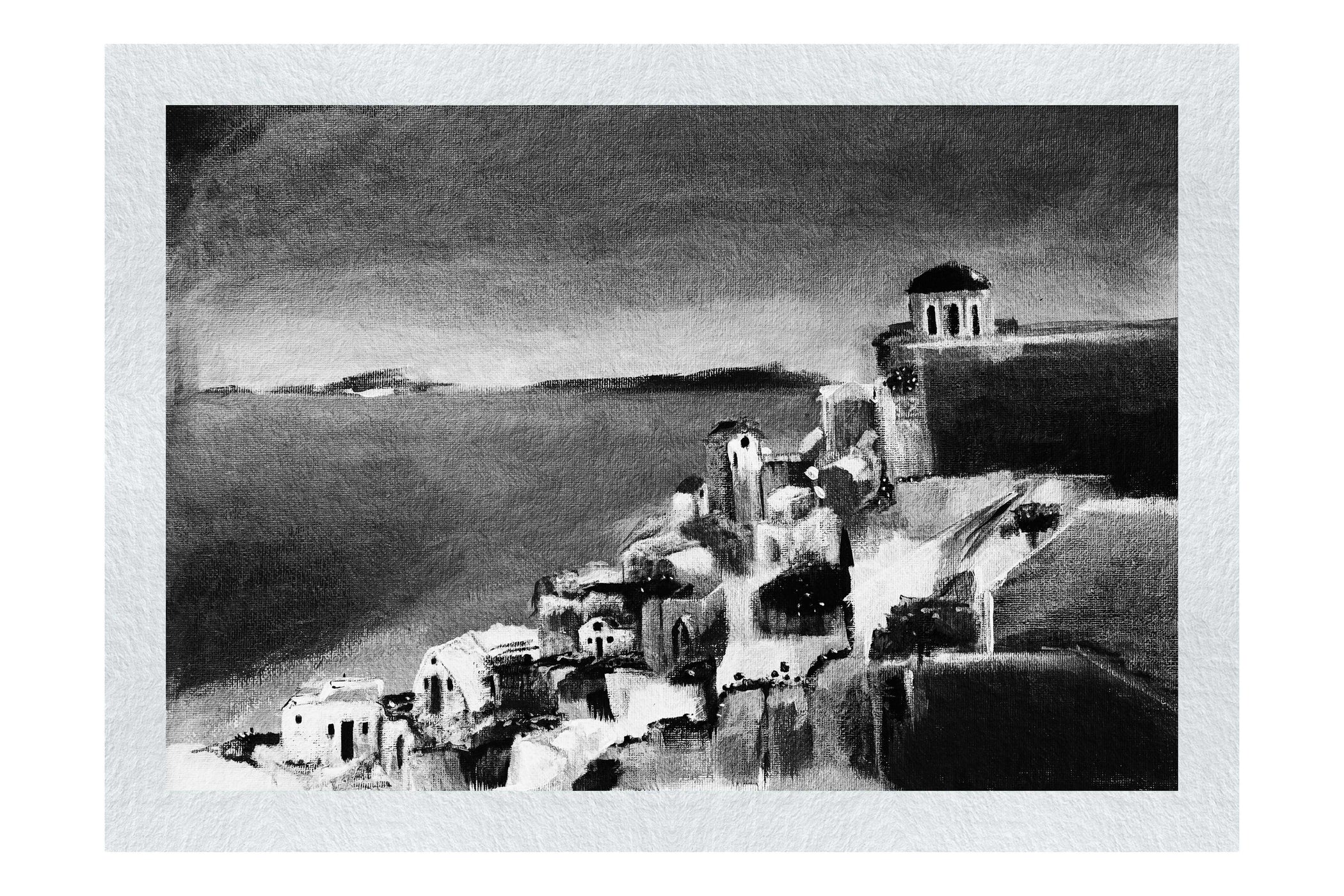 Santorini - LEDESMA Artwork - Monochrome Fine Art Print - Rare Edition Category