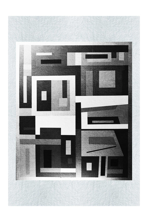 Modern Village: A Personal Geometry - LEDESMA Artwork - Monochrome Fine Art Print - Abstract Category