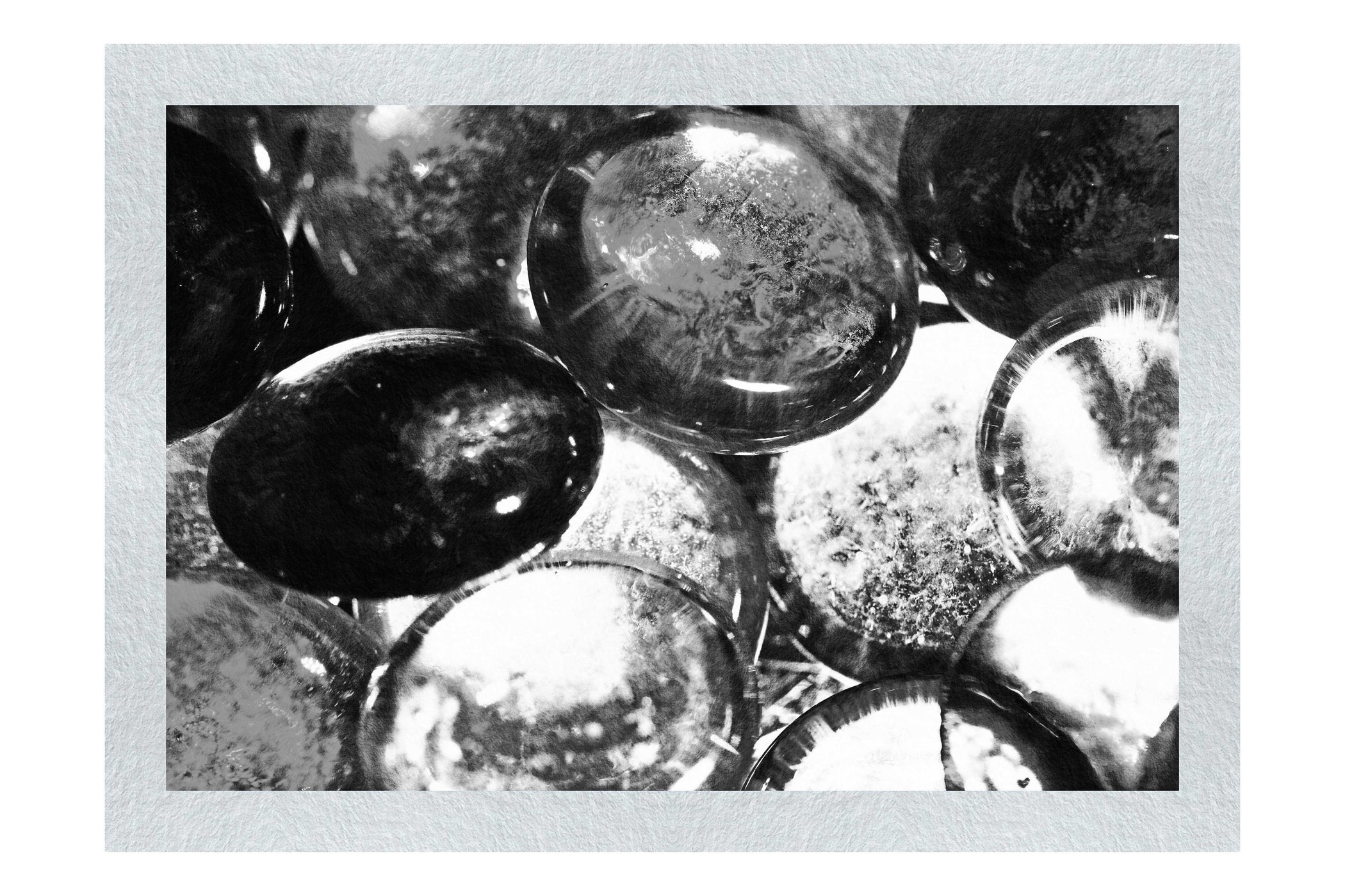 Mixed Colour Pebbles - Monochrome Fine Art Print - Creative Category