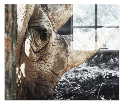 Rhinoceros Side Profile - Acrylic Print - Rare Edition Category