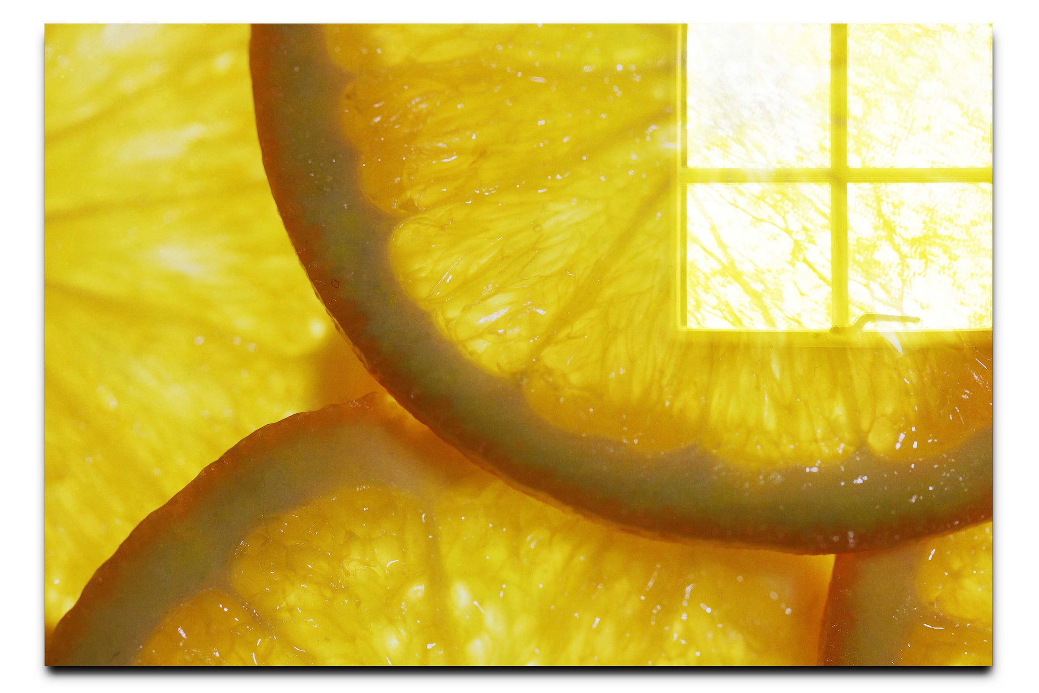 Citrus Sunburst: Orange Slice Symphony - Acrylic Print - Food Art Category