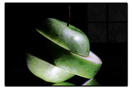 Verdant Spiral Apple Slice - Acrylic Print - Food Art Category