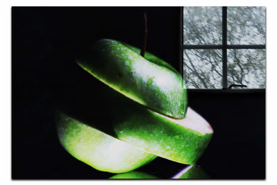 Verdant Spiral Apple Slice - Acrylic Print - Food Art Category