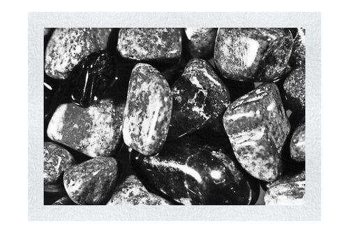 Ocean's Heart: Lapis Lazuli Gems - Monochrome Fine Art Print - Creative Category