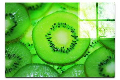 Emerald Mosaic: Kiwi in Detail - Acrylic Print - Food Art Category