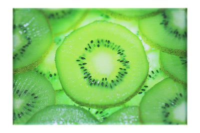 Emerald Mosaic: Kiwi in Detail - Canvas Print - Food Art Category