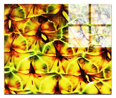 Golden Geometry: Pineapple Macro - Acrylic Print - Abstract Category