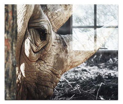 Rhinoceros Side Profile - Acrylic Print - Rare Edition Category