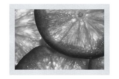 Citrus Sunburst: Orange Slice Symphony - Monochrome Fine Art Print - Food Art Category